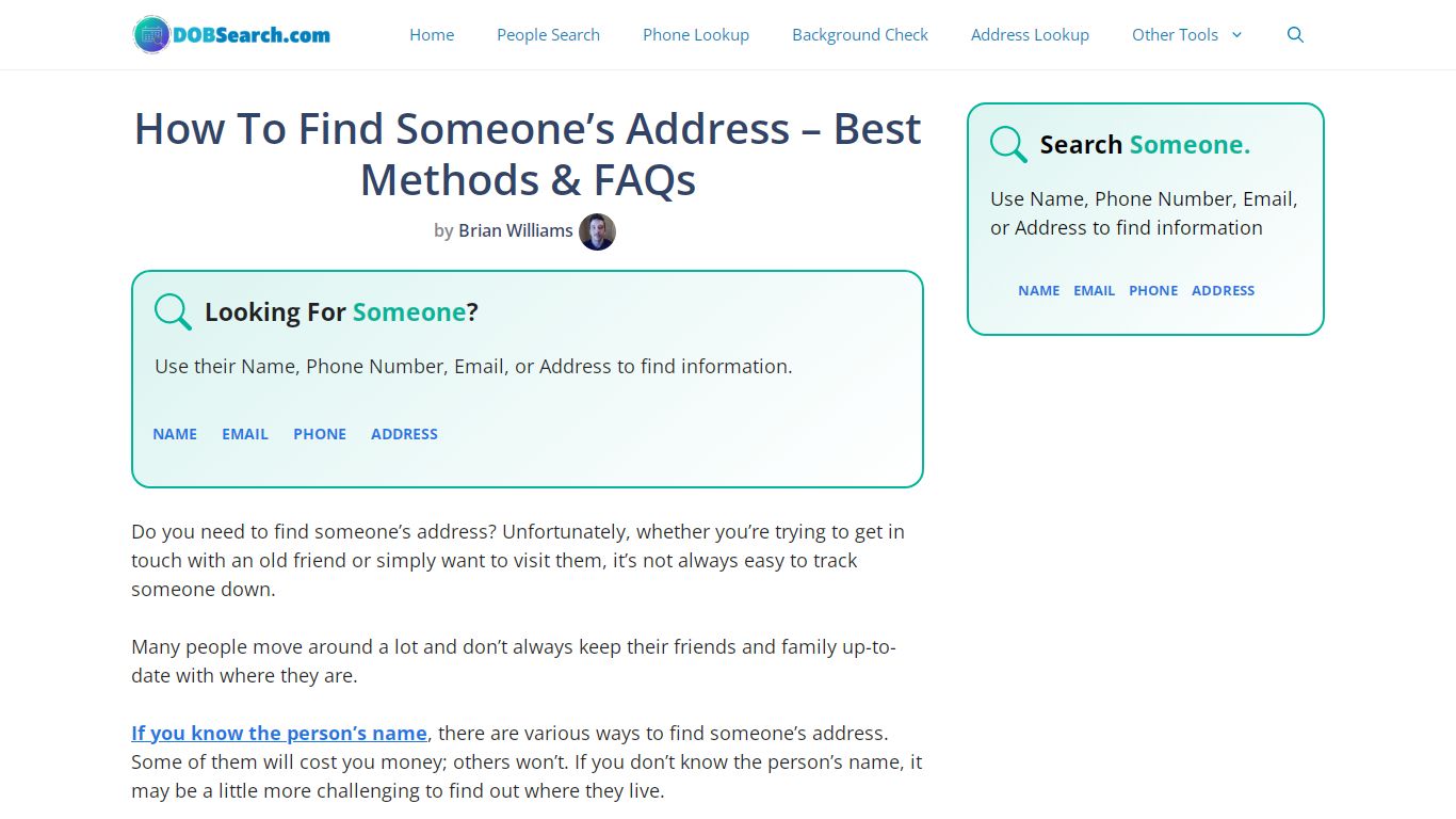 How To Find Someone's Address - Best Methods & FAQs - DOBSearch.com